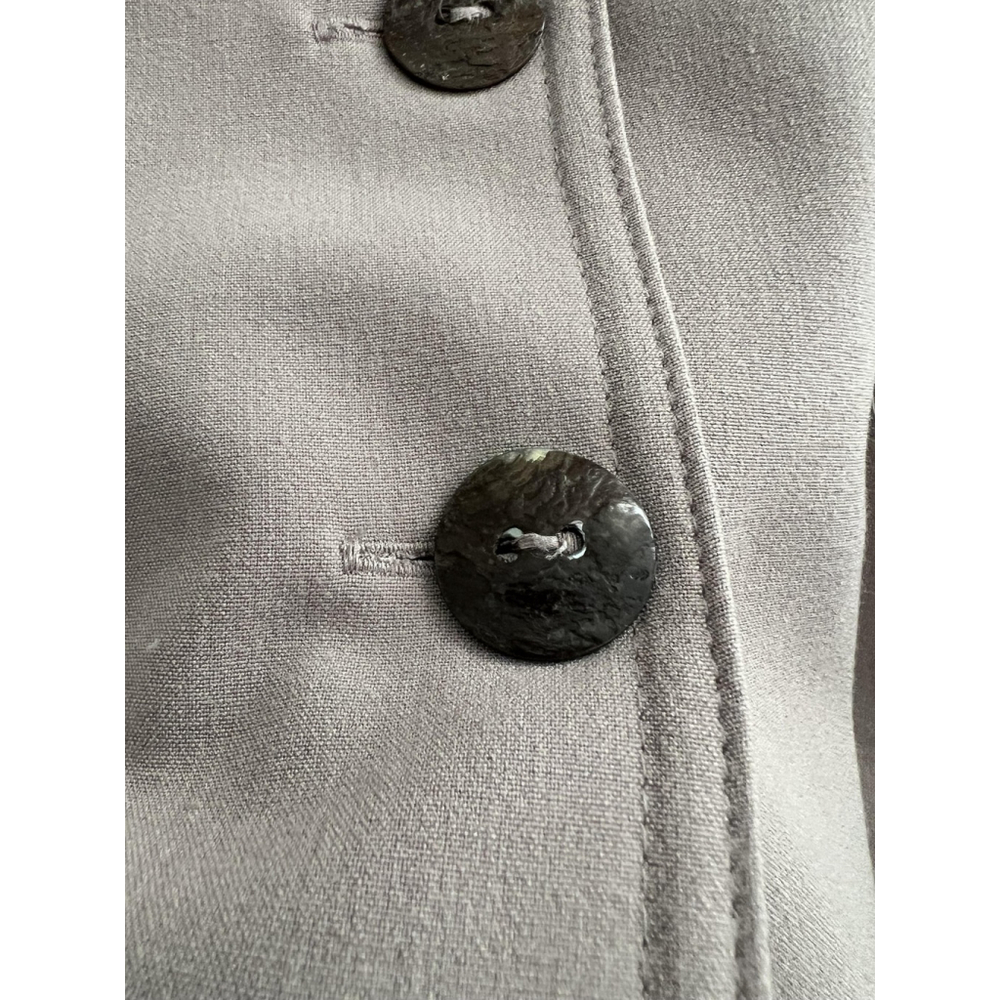 Connected Apparel Dress Womens 12 Taupe Button Front Belted Midi Cap Sleeve Work - Picture 8 of 11